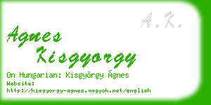 agnes kisgyorgy business card