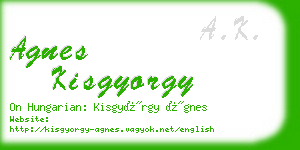 agnes kisgyorgy business card